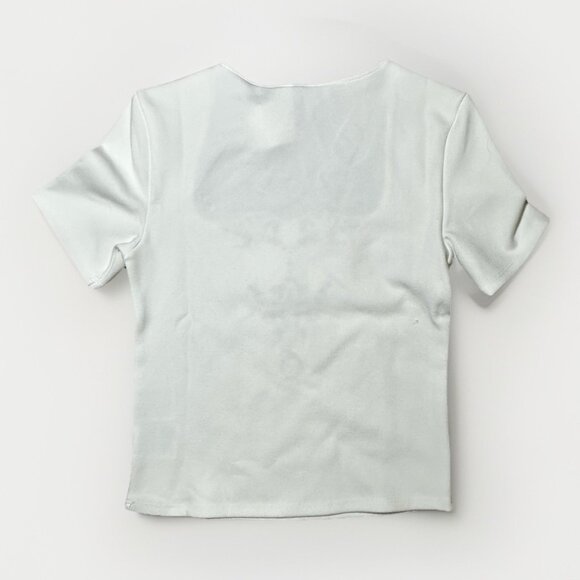 NWT H&M Divided Top Women's Small White Eyelet With Embroidered Detail Cropped - Picture 6 of 11